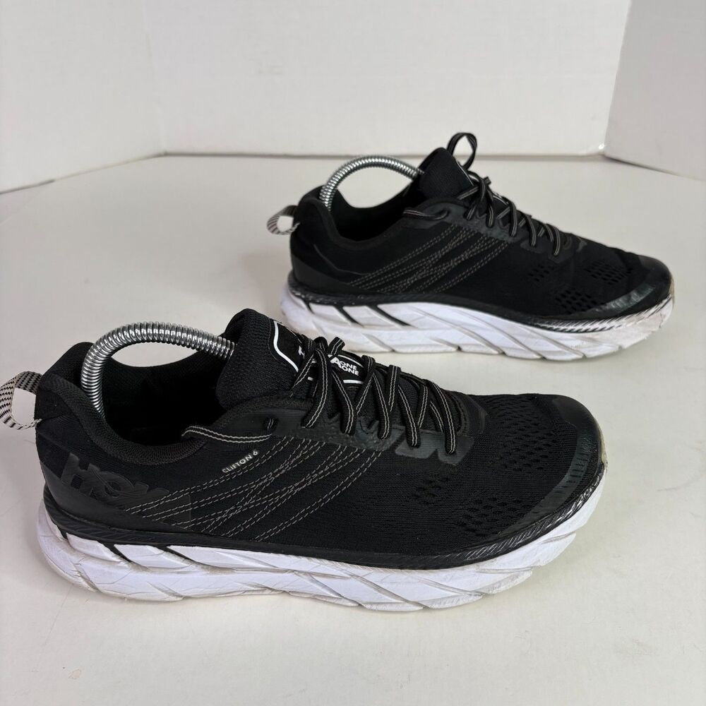 Hoka One One Clifton 6 running Shoes, Mens size 9.5, Black, - Picture 2 of 10